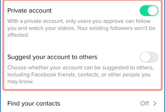 TikTok private